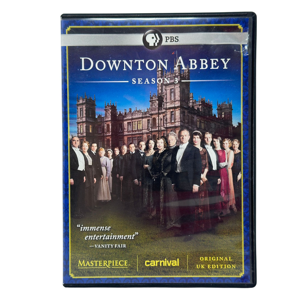 Downton Abbey Season 3 Complete 3 Disc DVD PBS Masterpiece UK Edition Bonus